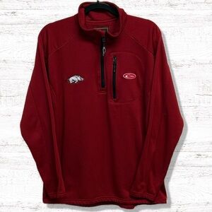 Drake Arkansas Razorbacks Men’s Red 1/4 Zip Long Sleeve Pullover